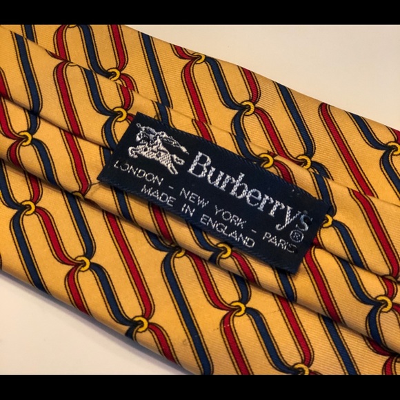 Burberry of London Silk Golden Necktie 👍👍Great - Picture 5 of 6